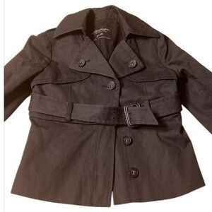 All Saints Black Crop Trench Coat Sz S/M